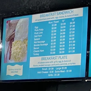 Breakfast Menu