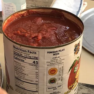 a canned tomato sauce
