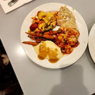 two plates of food on a table