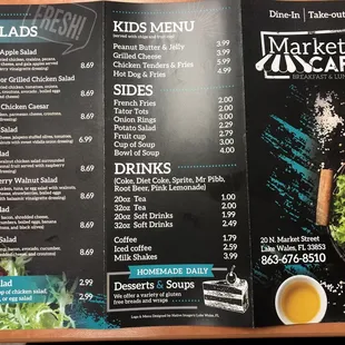 menu and prices