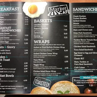 the breakfast menu