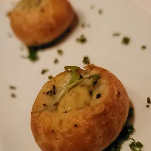 Amuse. A truffled gruyer bite. So good!