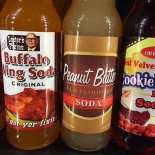 Funky sodas in the refrigerated case