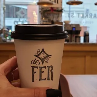 Oat milk latte from de fer