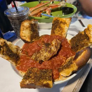 Chicken parm dinner was huge