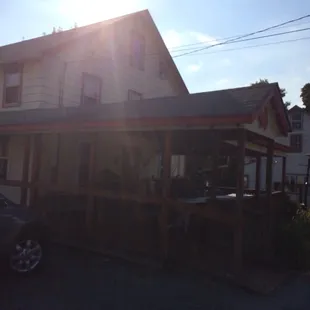 The outside seating area.