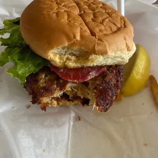 Very delicious crab cake sandwich! Well seasoned too!