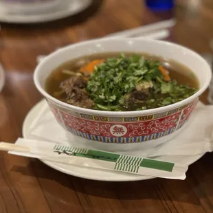 Oxtail soup as it arrives at your table