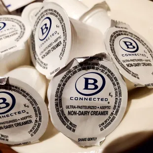 a plate of b - connected non - dairy creamers