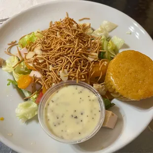 Mandarin Crunch Salad with Poppy Seed Dressing and an Orange Muffin