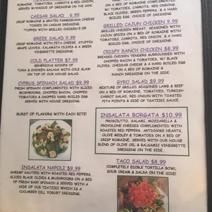 sushi and sashimi, menu