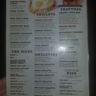 a menu for a restaurant