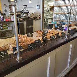 a variety of pastries on display