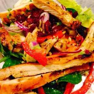 Salad with teriyaki chicken