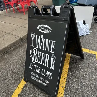 a sign for a wine and beer shop