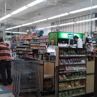 people shopping in a grocery store