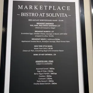 the menu