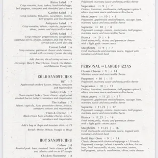 the menu