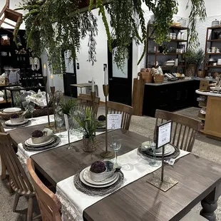 a table set with place settings