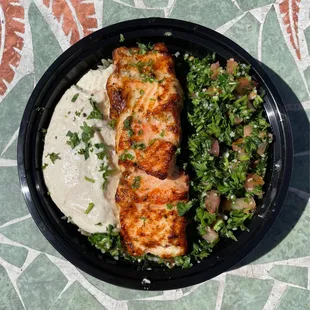 Salmon Bowl w/ Baba Ganoush