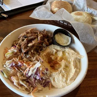 Chicken Shwarma Platter **you get 2 sides.  This is Cole slaw &amp; hummus.