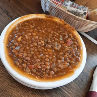 a bowl of baked beans