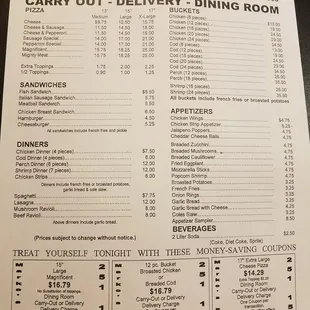 Menu as of 7/6/2017