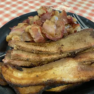Brisket bacon and belly.