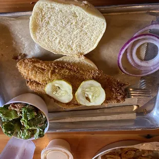 Fried "Lemon Pepper" Fish Sandwich Basket