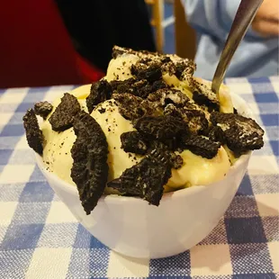 Mark's feed store never disappoints. We thought we were stuffed to the gills until we saw this Oreo banana pudding. Delicious.