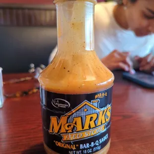 a bottle of mark's original barbecue sauce