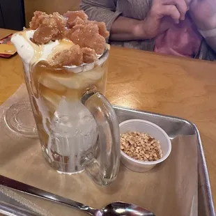 Buttermilk pie and ice cream