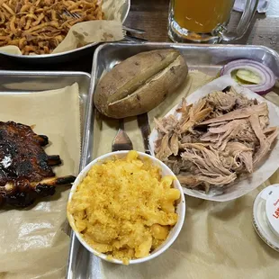 BBQ Dinner pulled pork and side of ribs