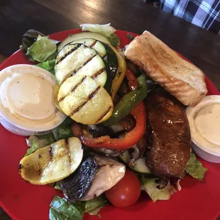 Grilled garden salad .  Show stopping presentation and very good !