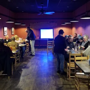 The party room for our monthly meeting.