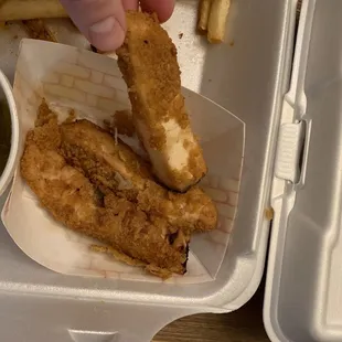 Chicken fingers?????? Or breaded, fried, already baked and sliced chicken breast...? Definitely not good.