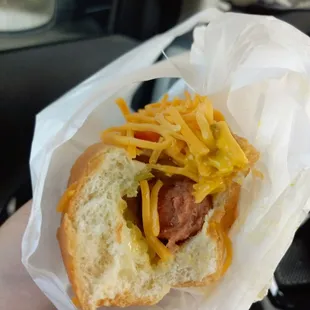 Hot dog with cheese