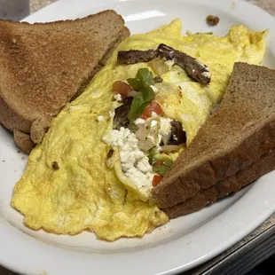 Greek omelette with Gyro