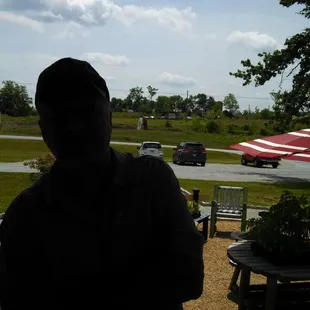 Having lunch on the porch