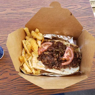 a sandwich and french fries