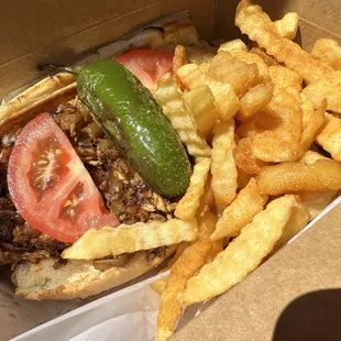 Blackened chicken cheesesteak