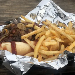 Barbecue Baked Bean Dog Combo