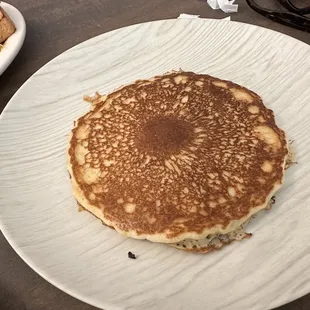 Pancake with crispy edges. I could have ate it without anything but butter. So tasty.