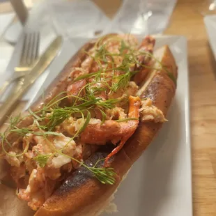 Really delicious lobster roll! Maybe a little too much bread but really tasty.