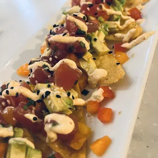 Ahi wanton nachos. Standard.