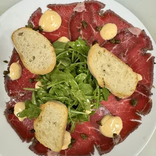 Filet mignon beef carpaccio