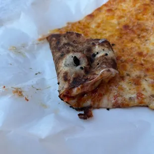 Soggy crust. Need fork and knife to eat.