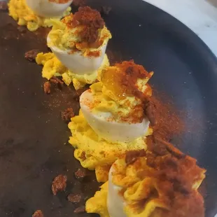 Bacon Topped Deviled Eggs