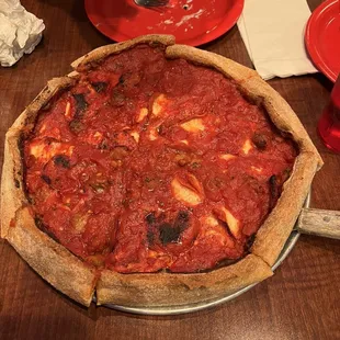 Deep dish pizza