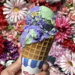 Ube pandan crunch ice cream